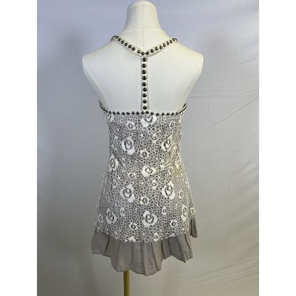 Vintage Y2K Mini Dress /Tunic Embellished Lace Cotton Babydoll Size S Fairy - Picture 5 of 10